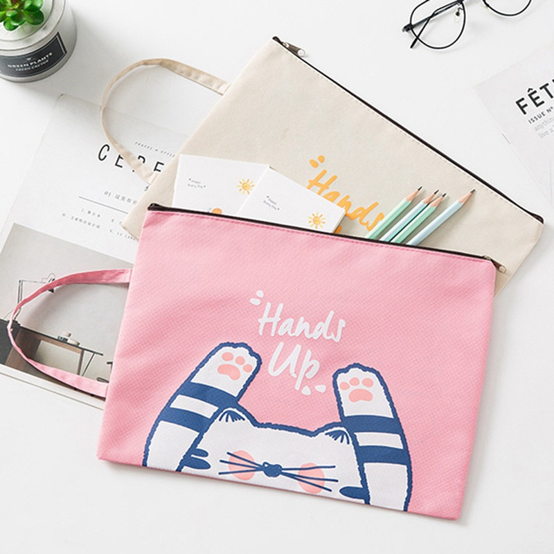 1 tk armas kass A4 kaasaskantav failihoidja failikott Tõmblukuga hoiukott Kawaii pliiatsikott Kooli kontoritarbed