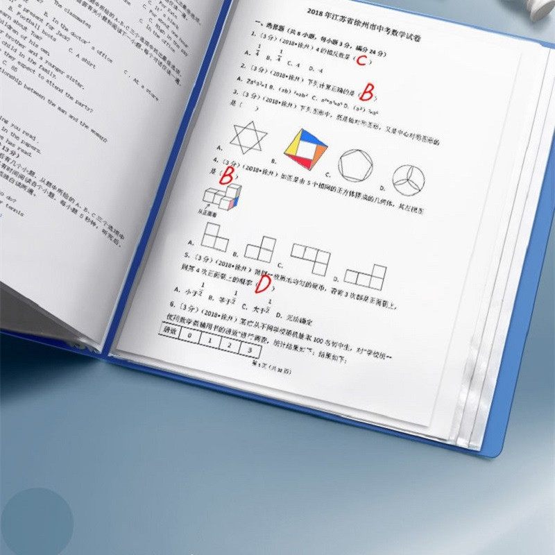A4 mapa s datotekama Knjiga za prikaz Knjiga za unos lozinki Prozirni uložak Papir Dokument Organizator Torba Ured Školski pribor Pribor