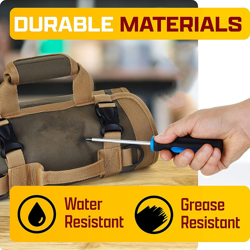 Vairāku kabatu aparatūras rīki maisiņš Sarullējams pārnēsājams mazs instrumentu organizators Daudzfunkcionāla instrumentu soma Augstas kvalitātes profesionāla soma