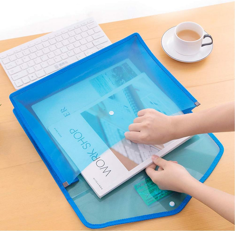 1 KOM Folder Kuverta Ekspanzija Dokument Spremište Kopča za hvatanje dokumenata i džep Vodootporna prozirna torba za dokumente veličine A4