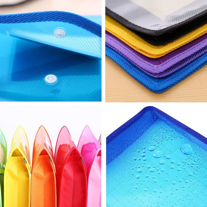 1 KOM Folder Kuverta Ekspanzija Dokument Spremište Kopča za hvatanje dokumenata i džep Vodootporna prozirna torba za dokumente veličine A4