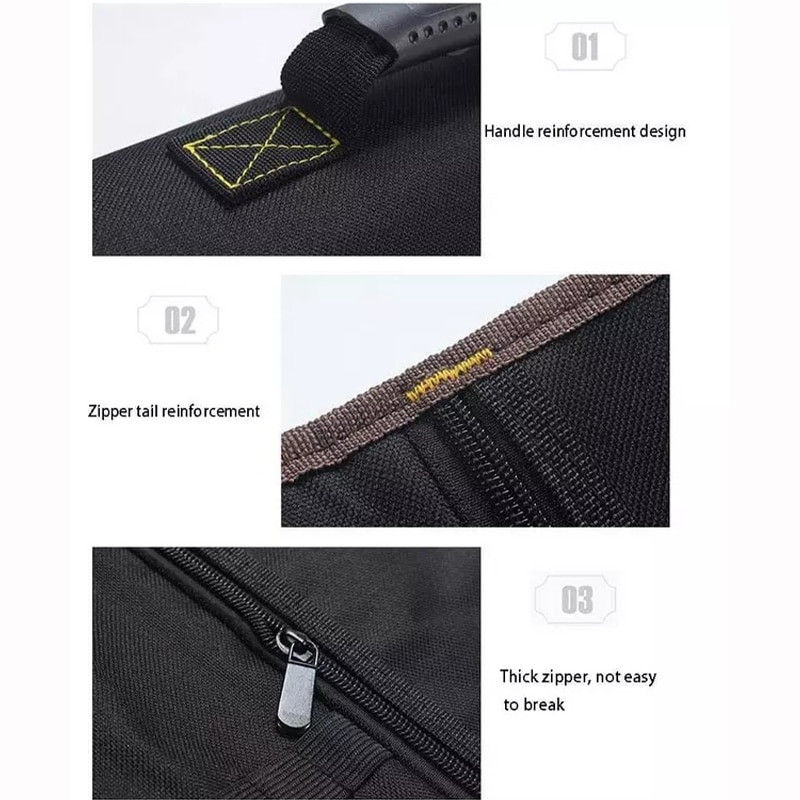 Instrumentu soma Daudzfunkcionāla spoles tips Augstas kvalitātes uzglabāšanas instrumentu soma Elektriķa apkope, sabiezināts, nodilumizturīgs Dacron 1PC