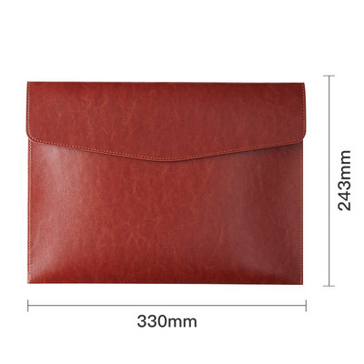 A4 formāta failu kabatas dokumentu maciņa ar aizdari vieglu PU ādas failu maisiņu putekļu necaurlaidīgs kancelejas piederumu biznesa biroja failu mape