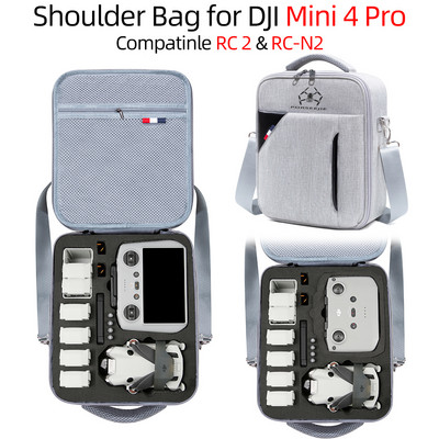 για DJI Mini 4 Pro Shoulder Bag RC 2/RC N2 Θήκη μεταφοράς ασφαλείας Σκληρή θήκη μεγάλης χωρητικότητας για αξεσουάρ Drone DJI Mini 4 Pro