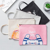 1PC Cute un Kawaii Cat A4 pārnēsājams failu turētājs failu maisiņš ar rāvējslēdzēju uzglabāšanas soma Kawaii zīmuļu soma skolas biroja piederumu zīmuļu futrālis