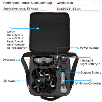 за DJI Avata Органайзер Чанта през рамо Калъф за носене Аксесоари за DJI Avata Раница Преносима кутия