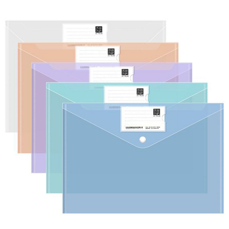 10 komada A4 prozirnih plastičnih mapa s datotekama s zatvaranjem na kopču Vodootporna torba s datotekama, organizator za studente, džepni pribor za pisanje