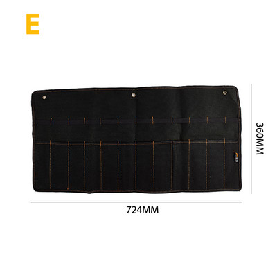 Kaltu pārnēsāšanas futrālis Audekls kabatas rīka ruļļa turētājs uzgriežņu atslēgas maisiņš 4 kabatas organizators nazim āmuriem, urbjiem galdnieks