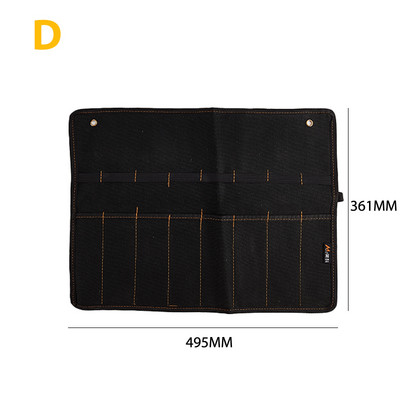 Kaltu pārnēsāšanas futrālis Audekls kabatas rīka ruļļa turētājs uzgriežņu atslēgas maisiņš 4 kabatas organizators nazim āmuriem, urbjiem galdnieks