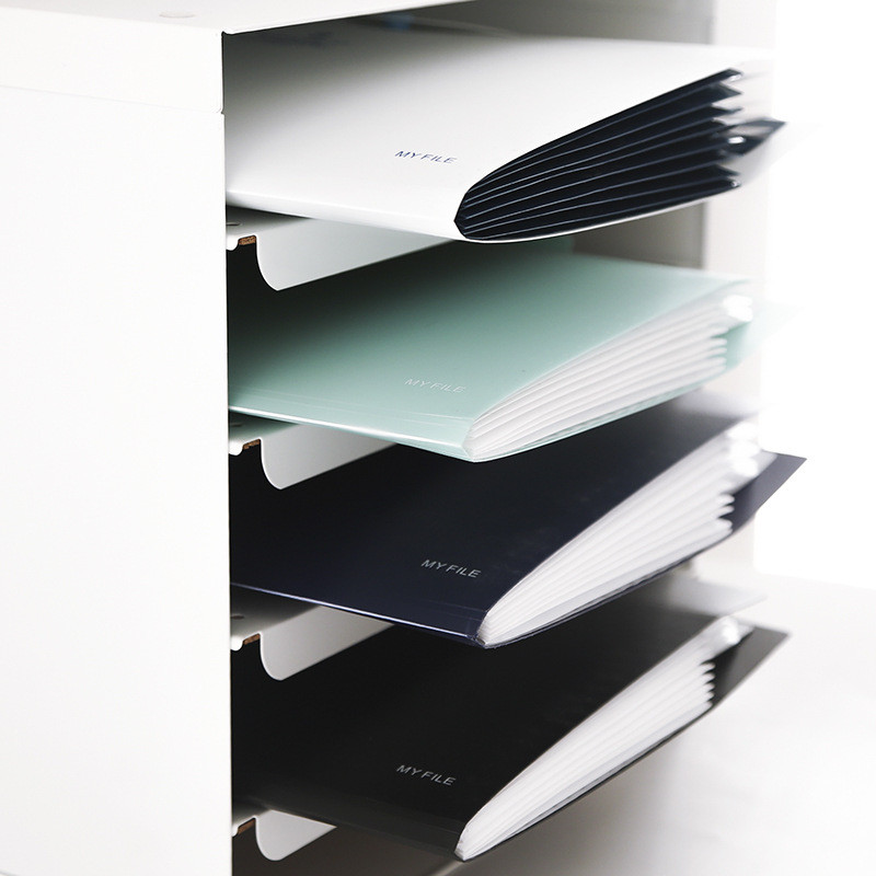 A4 8 slāņu pogu failu maisiņš Studentu pārbaudes papīrs Biroja materiāli Kancelejas piederumi Vairāku krāsu rakstāmgalda organizators