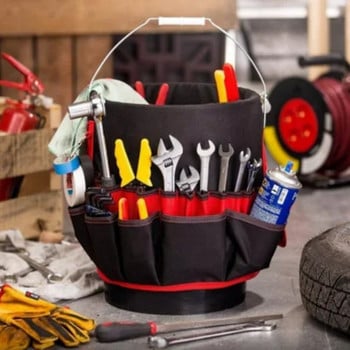 Bucket Organizer Pouch Storage Bag 42 Grids Τσάντα εργαλείων κηπουρικής τσέπης Θήκη εργαλείων κήπου Τσάντα εργαλείων χειρός Τσάντα για φύτευση Καλάθι