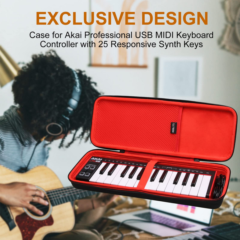 LTGEM ceļojumu cietais somiņa AKAI Professional LPK25 — USB MIDI tastatūras kontrolieris (jauns modelis)