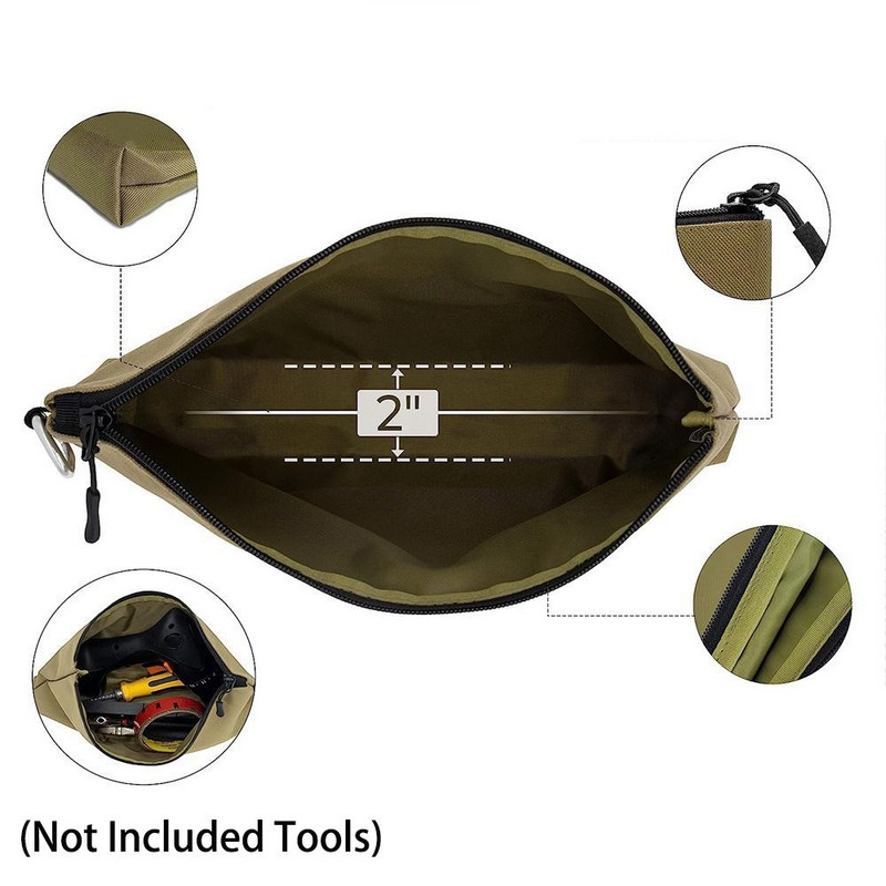 Višenamjenska torbica za alat Torba na patentni zatvarač s karabinerom Prijenosna torbica za pohranjivanje alata Praktične torbe za pohranjivanje uredskog pribora