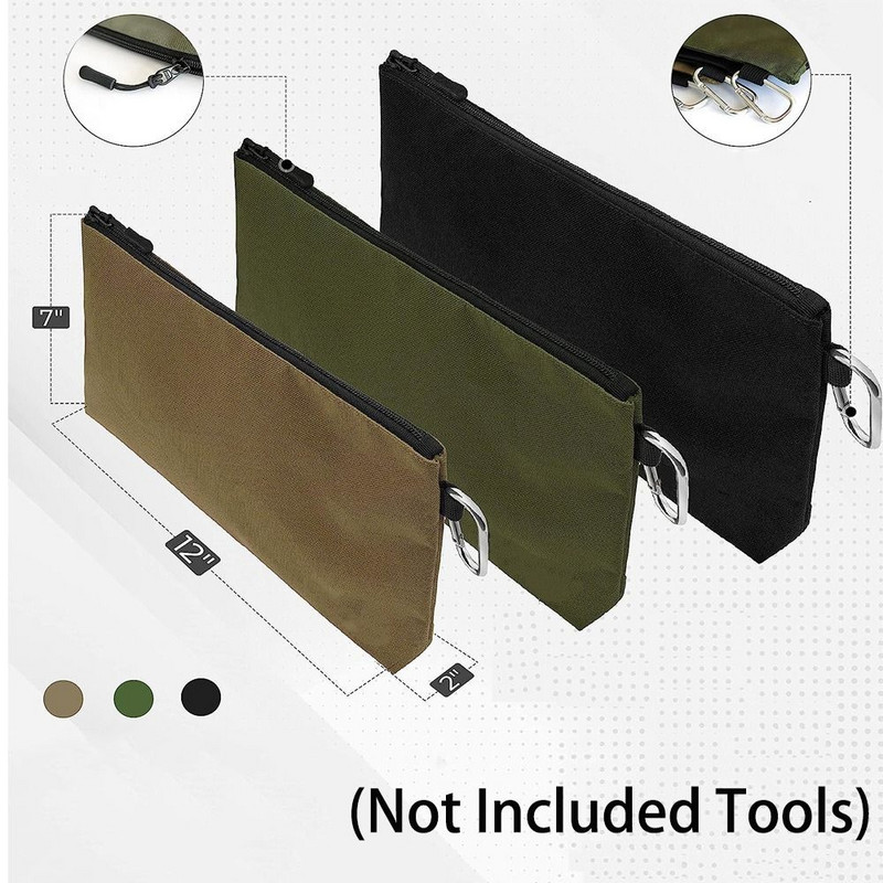 Višenamjenska torbica za alat Torba na patentni zatvarač s karabinerom Prijenosna torbica za pohranjivanje alata Praktične torbe za pohranjivanje uredskog pribora