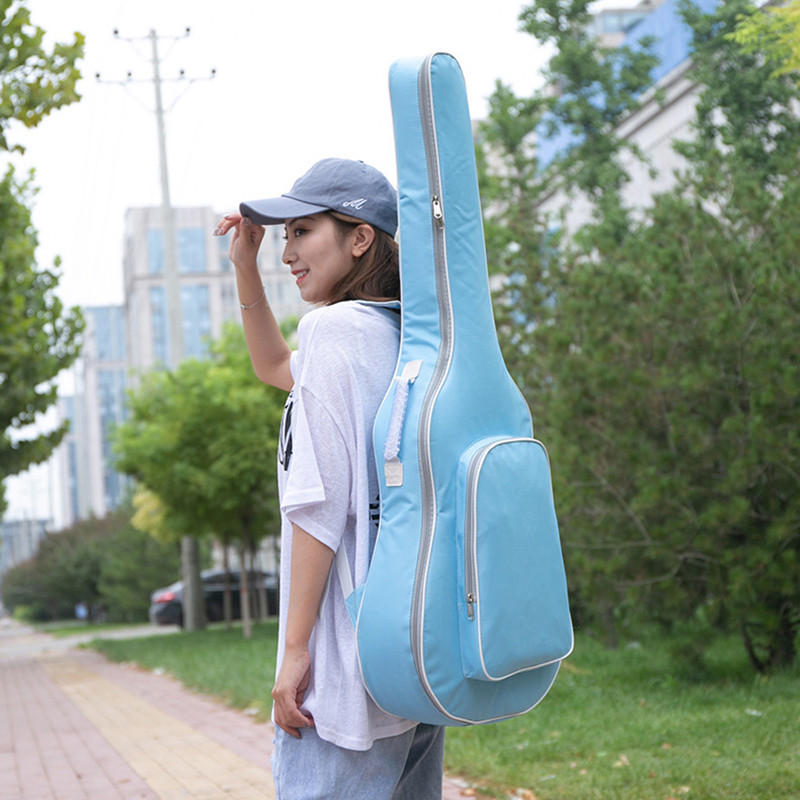 41 collas Oksfordas ģitāras futrālis, 5 mm kokvilnas, mīksta 600D Oksfordas mugursoma, dubultā plecu siksniņa, polsterēta pārnēsāšanas ģitāras soma XA847M