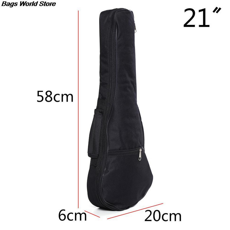21 collas ģitāras soma neilona oksforda ukulele ūdensizturīga ģitāras vāciņš, mīksts futrālis, regulējams plecu siksnas, ģitāras somas, melnas