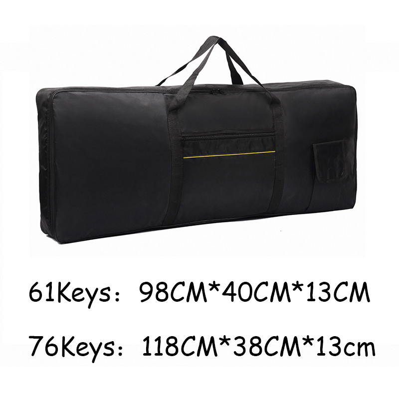 Profesionāla tastatūras soma, bieza ūdensnecaurlaidīga 61/76 taustiņu klavieru vāciņš aizsargājošs glabāšanas polsterēts korpuss elektroniskās ērģeles