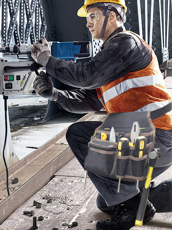 Daudzfunkcionāls instrumentu glabāšanas soma maisiņš jostas elektriķa instrumentu komplekts urbis jostas soma uzgriežņu atslēga Skrūvgriezis Aparatūras instrumentu somu organizators