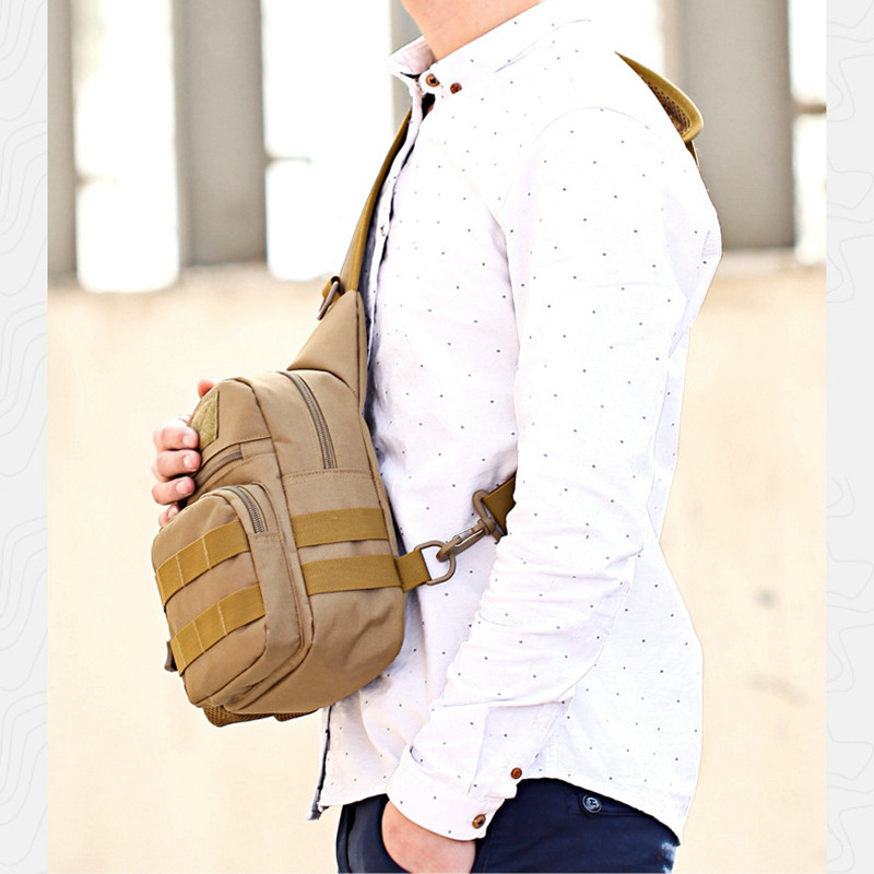 Vīriešu taktiskā plecu soma pārgājienu mugursoma neilona āra medības kempings makšķerēšana molle pārgājienu lādes slingu soma