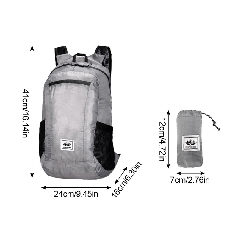 Vanjski vodootporan veliki kapacitet, sklopivi ruksak, naramenica, podesiva putna torba za pohranu, paket za planinarenje, dvostruka mreža