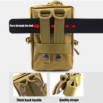 Мултифункционална чанта за кръста Molle Belt Pouch EDC Pack Мъжки Чанти за държач за мобилен телефон за пътуване на открито Къмпинг Туризъм Лов Fanny Pack