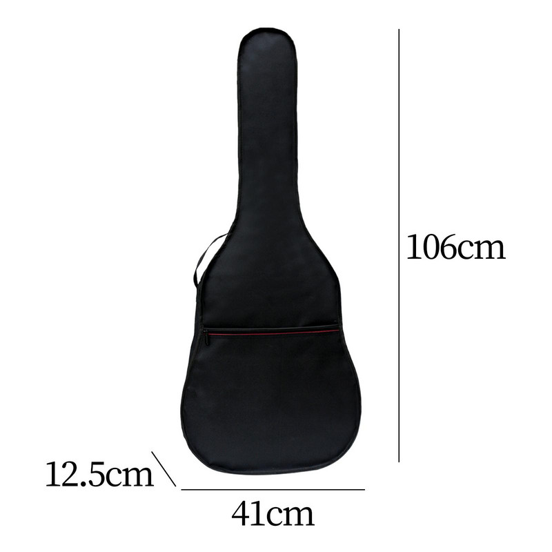 41 collas akustiskās ģitāras soma, Oksfordas auduma putekļu izturīga pret skrāpējumiem 41x12,5x106 cm ar sānu rokturi un kabatas ūdensizturīgu