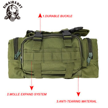 SINAIRSOFT Висококачествена външна тактическа раница Waist Pack Waist Bag Mochilas Molle Къмпинг, туризъм, катерене, 3P чанта за гърди