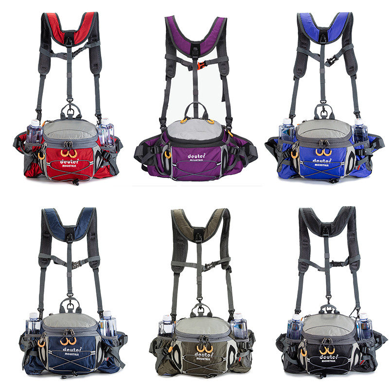 Geantă de talie pentru sporturi în aer liber Drumeții Ciclism Alpinism Rucsac bărbați Camping Geantă pentru bicicletă Sticlă de apă pentru alergare Geanta Mollel impermeabilă