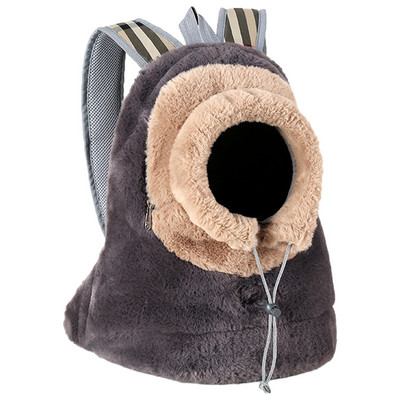 Kisállat plüss hátizsák Macska mellkastáska Hordozó Téli Meleg Puha Plüss Hordozható Kisállatketrec kültéri Utazás Séta Függő Mellkastáska