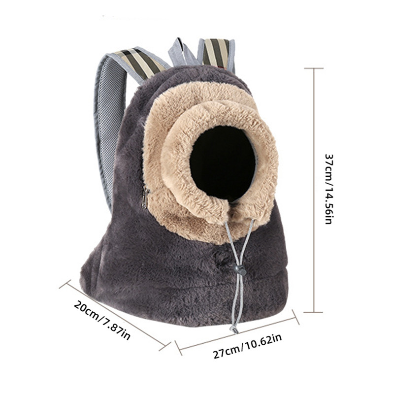 Kisállat plüss hátizsák Macska mellkastáska Hordozó Téli Meleg Puha Plüss Hordozható Kisállatketrec kültéri Utazás Séta Függő Mellkastáska
