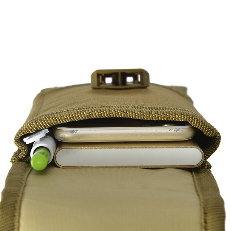 Militārais Molle maisiņš Universāls audekls, ūdensnecaurlaidīgs mobilā telefona soma Neilona daudzfunkcionāls ikdienas vīriešu Fanny Waist Pack vīriešu maza soma