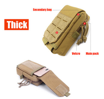 Molle Pouch Ζώνη Πακέτο μέσης Πεζοπορία Ανδρική Εργασία Εξωτερική Εργασία Εργαλεία κυνηγιού Μικρή τσάντα μέσης Κάμπινγκ Αθλητικά Θήκη βάσης κινητού τηλεφώνου