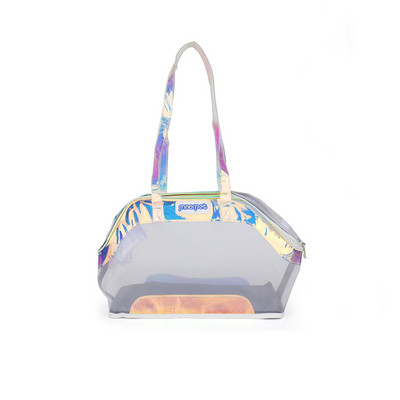 Mini suņu soma, mīksta sānu caurspīdīga modes elpojoša pārnēsāšanas soma, kas paredzēta kaķu maza suņa rokassomiņai ceļojumiem