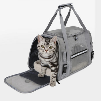 Сгъваема котешка раница за домашни кучета Cat BagCat Carrier Bags Транспортна чанта за домашни любимци със заключващи се предпазни ципове Преносима дишаща