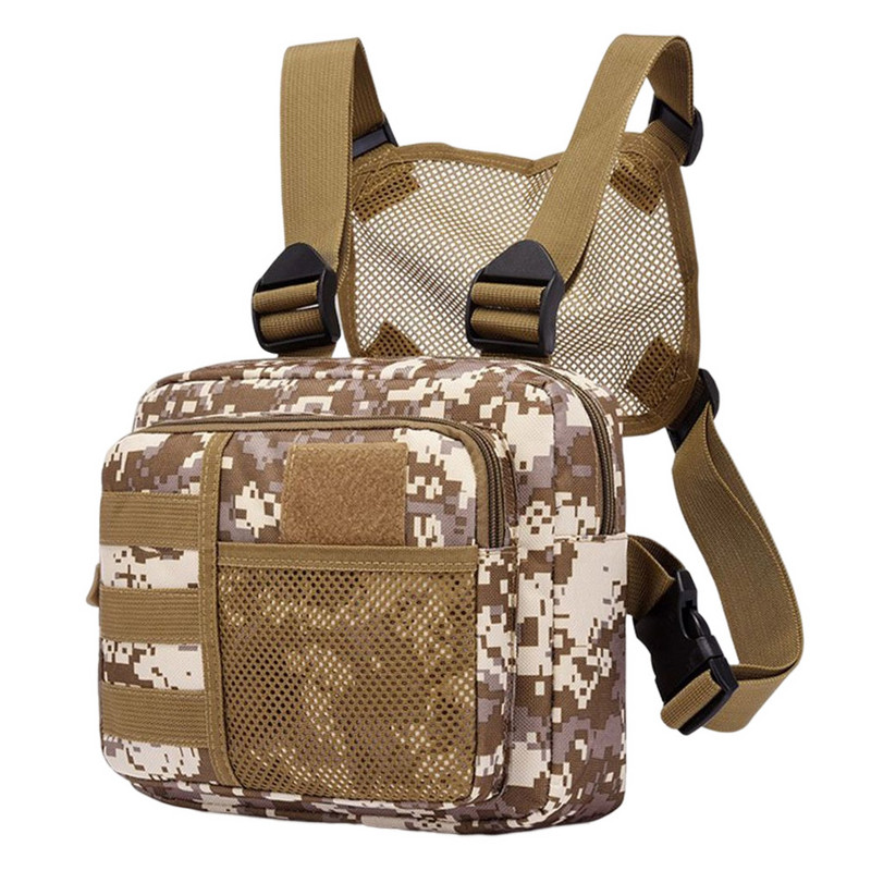 Vestă tactică Geantă Streetwear Punck Geantă de piept Moda portabilă Oxford Multifuncțională Multi-buzunare Impermeabil pentru alergare Călătorii