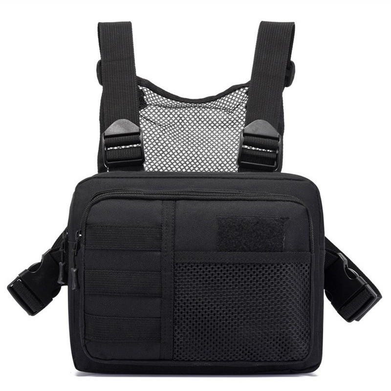 Vestă tactică Geantă Streetwear Punck Geantă de piept Moda portabilă Oxford Multifuncțională Multi-buzunare Impermeabil pentru alergare Călătorii