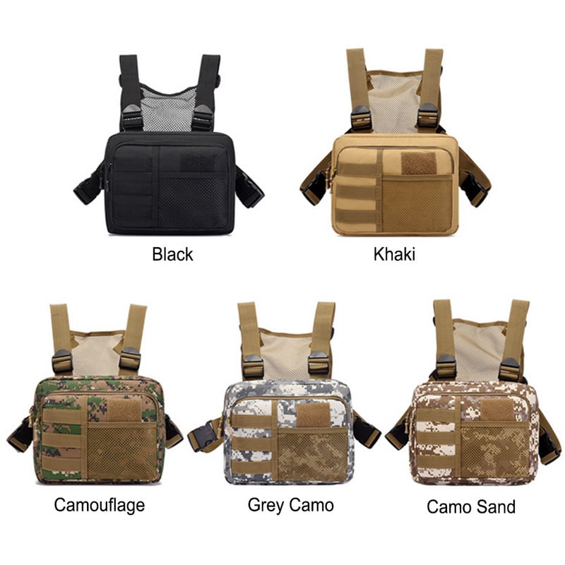 Vestă tactică Geantă Streetwear Punck Geantă de piept Moda portabilă Oxford Multifuncțională Multi-buzunare Impermeabil pentru alergare Călătorii