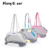 Caurspīdīga modes elpojoša kaķa soma ar roku pārnēsājama mājdzīvnieka soma nelielai mini suņu nēsāšanai rokassomiņai ceļojumiem