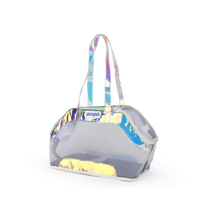 Caurspīdīga modes elpojoša kaķa soma ar roku pārnēsājama mājdzīvnieka soma nelielai mini suņu nēsāšanai rokassomiņai ceļojumiem