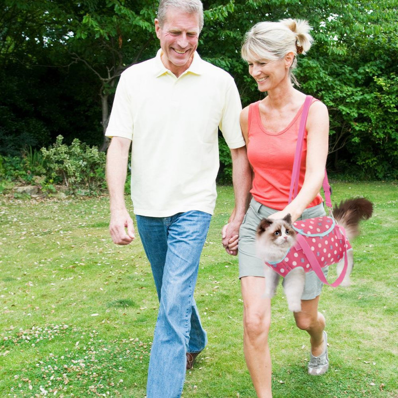 Преносима чанта за носене на домашни любимци Изискана мека цветна ръчна раница Чанта за през рамо за кучета Котки Пътуване на открито