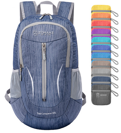 Rucsac pliabil ultraușor de 25 litri Rucsac de călătorie ambalabil, impermeabil, în aer liber pentru bărbați, femei, ciclism, camping, drumeții, geantă sport