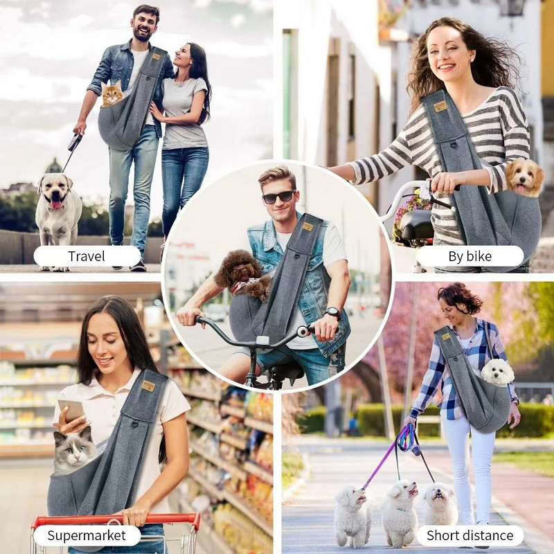 Kokvilnas ērta suņu soma Pet Out Crossbody plecu soma āra ceļojumu pārnēsājama kaķa kucēna siksnas soma Mājdzīvnieku pārnēsāšanas piederumi