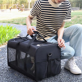 Pretpazaudēšanas soma salokāma mājdzīvnieku soma Augstas kvalitātes pārnēsājama kaķu soma, elpojoša sietiņa, gluda kabata pret pazaudēšanu kucēnam