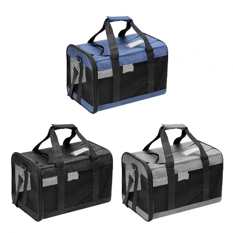 Pretpazaudēšanas soma salokāma mājdzīvnieku soma Augstas kvalitātes pārnēsājama kaķu soma, elpojoša sietiņa, gluda kabata pret pazaudēšanu kucēnam