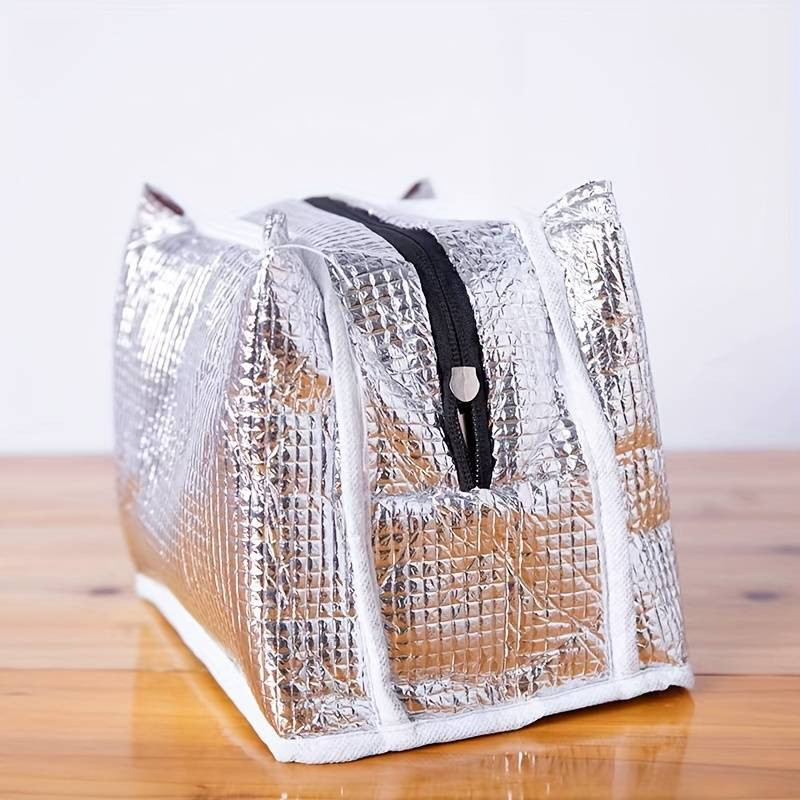 Izolēts alumīnija folijas pusdienu maisiņš, ūdensizturīgs un eļļas necaurlaidīgs, pārnēsājams, stilīgs, ērts uzglabāšanas risinājums skolas darba ceļojumiem