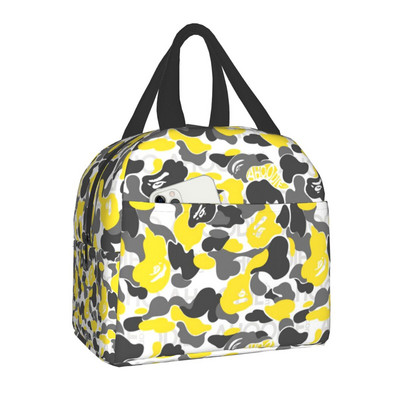 Luksusa rozā kamuflāžas, termoizolētas pusdienu somas sievietēm pārnēsājams pusdienu maisiņš skolas birojam āra pārtikas kastītei
