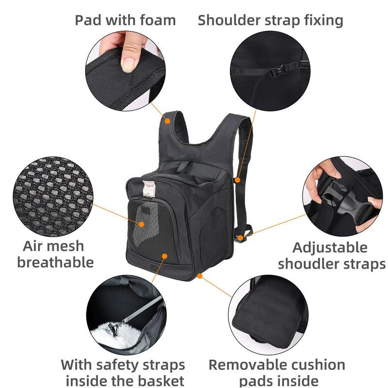 Kassikandja seljakotid Esiküljega reguleeritav koerte seljakoti kandja, esiküljega Easy-Fit doggy seljakott Ventilatsiooniga keskmise suurusega koertele ja