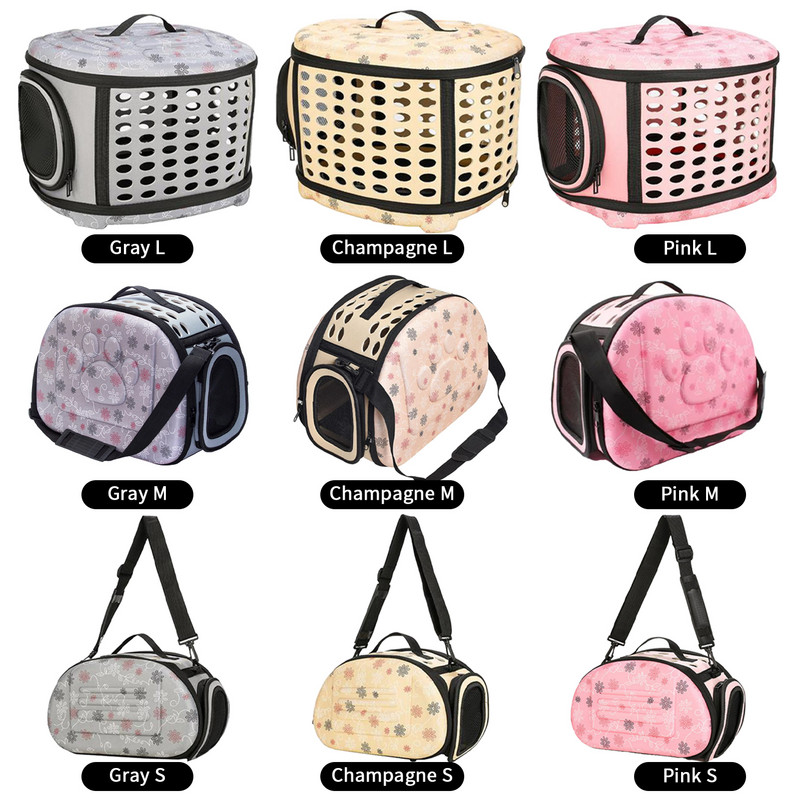 Többfunkciós macskatáskák divatos virágmintás Eva hordozható válltáska Összecsukható macskák kutyák szállítódoboza utazó kempinghez