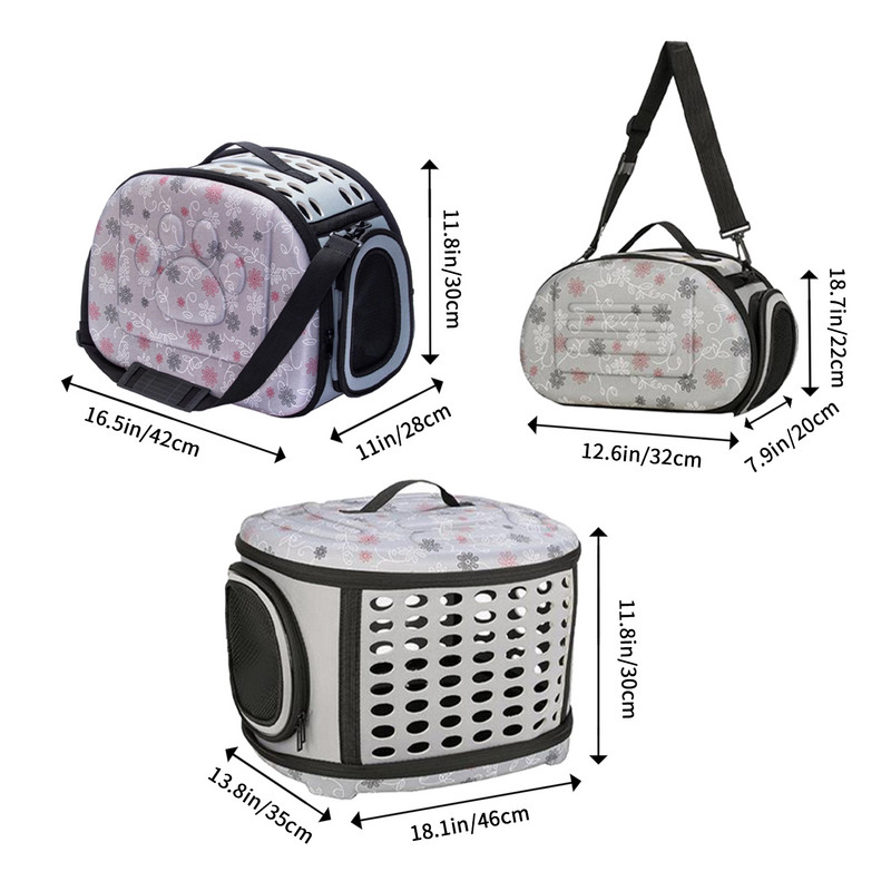 Többfunkciós macskatáskák divatos virágmintás Eva hordozható válltáska Összecsukható macskák kutyák szállítódoboza utazó kempinghez