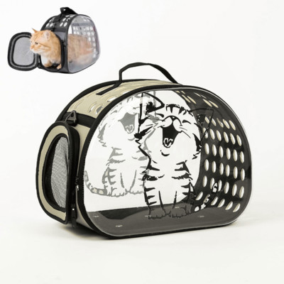 Kisállatszállító táska Macskahordozó táskák Légáteresztő összecsukható kis kutya kültéri válltáska macskák utazó űr kapszula ketrec